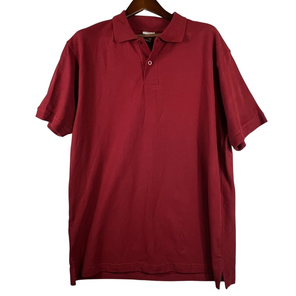 PJ Mark Mens 3XL Polo Shirt Burgundy Short Sleeve Cotton Big Tall Casual Golf